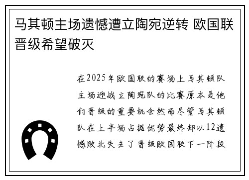 马其顿主场遗憾遭立陶宛逆转 欧国联晋级希望破灭